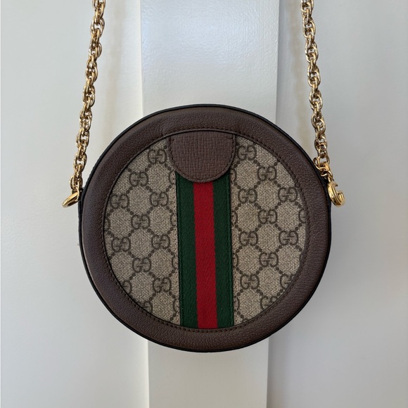 GUCCI GG SUPREME MONOGRAM OPHIDIA ROUND SHOULDER BAG - Picture 3 of 13